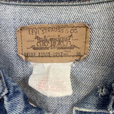 Vintage Levi's Denim Trucker Jacket Size 36 Blue 75505-0217