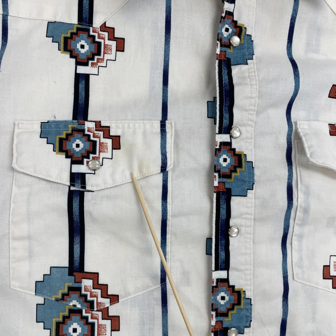 Vintage Wrangler Western Aztec Pearl Snap Shirt Size 2XL