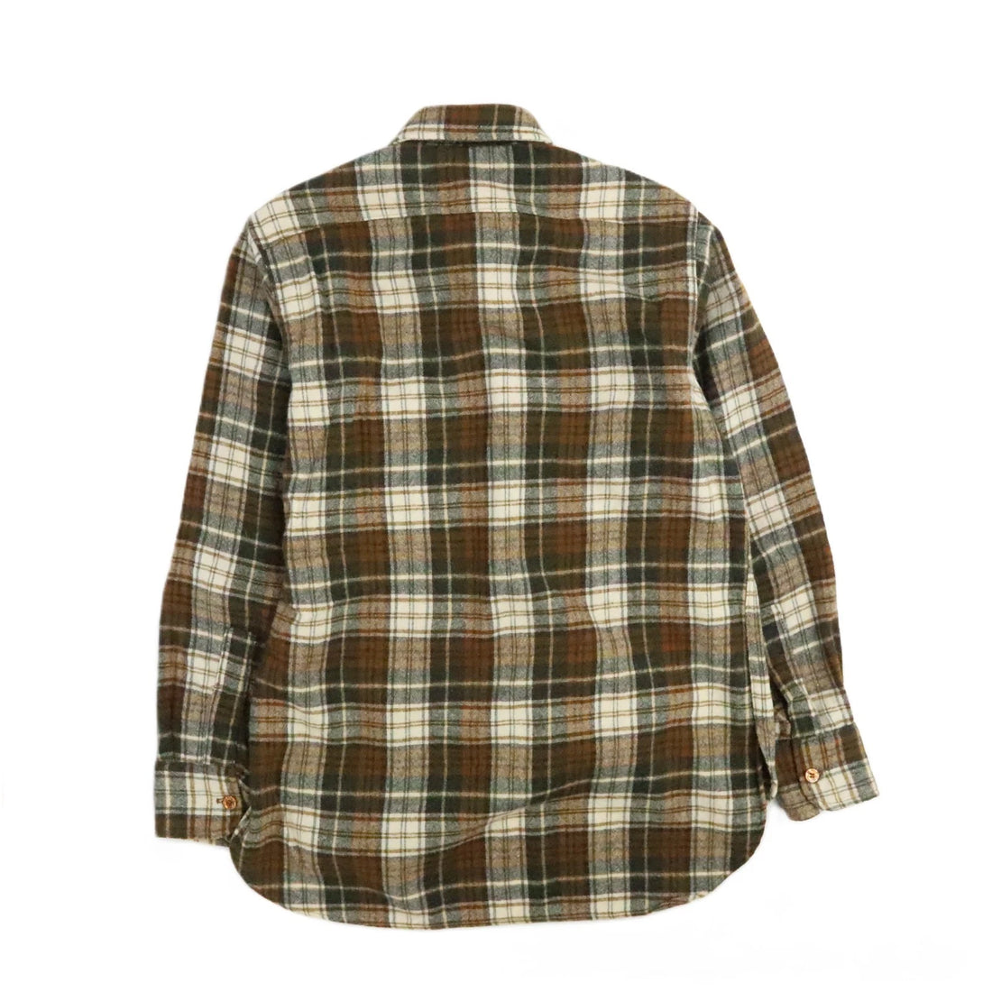 Vintage Woolrich Wool Button Up Shirt Size Medium Brown Plaid