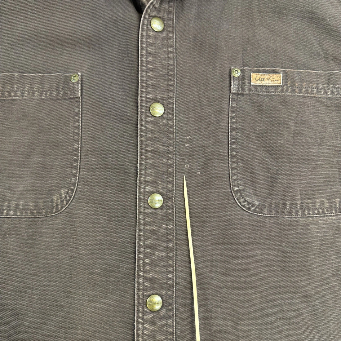 Carhartt Button Up Work Shirt Size XL Brown Plaid Lined