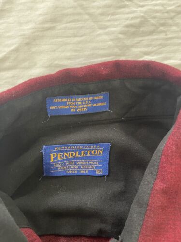 Vintage Pendleton Lodge Wool Button Up Shirt Size XL Red