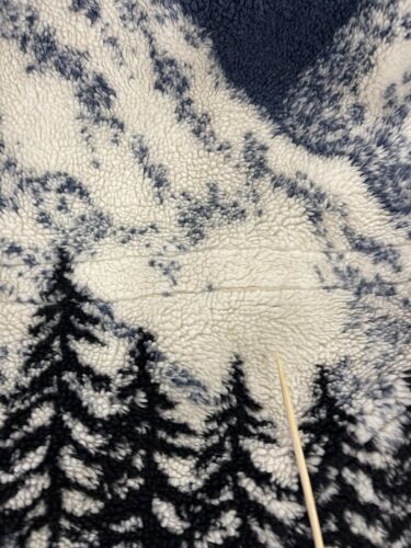 Vintage Winter Mountain Forest Fleece Jacket Size XL Nature Wildlife