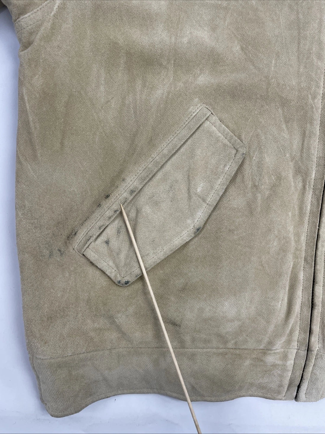 Vintage Timberland Suede Leather Bomber Jacket Size Medium Beige