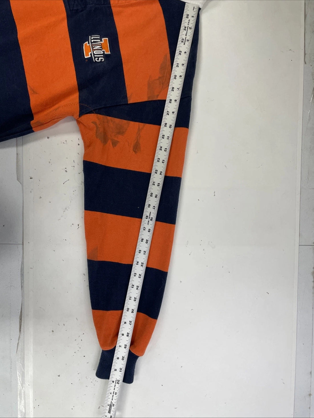 Vintage Illinois Fighting Illini Barbarian Rugby Shirt Size Large Striped NCAA