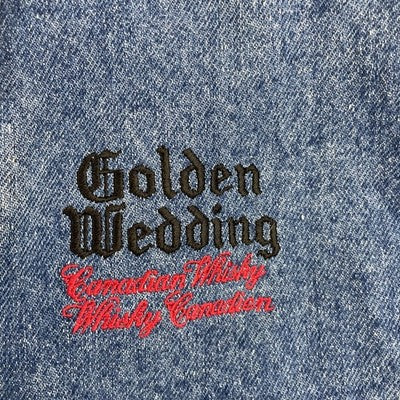 Vintage Lee Golden Wedding Canadian Whiskey Denim Trucker Jacket Size 50