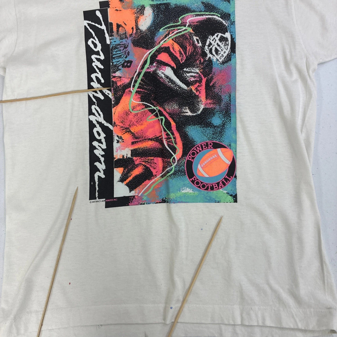 Vintage Touchdown Power Football T-Shirt Size Large