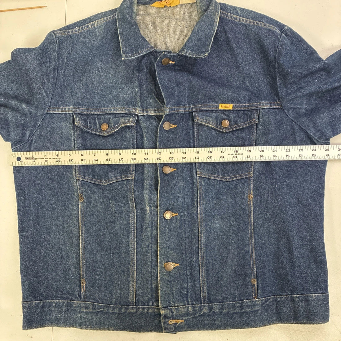 Vintage Rustler Denim Trucker Jacket Size XL Blue