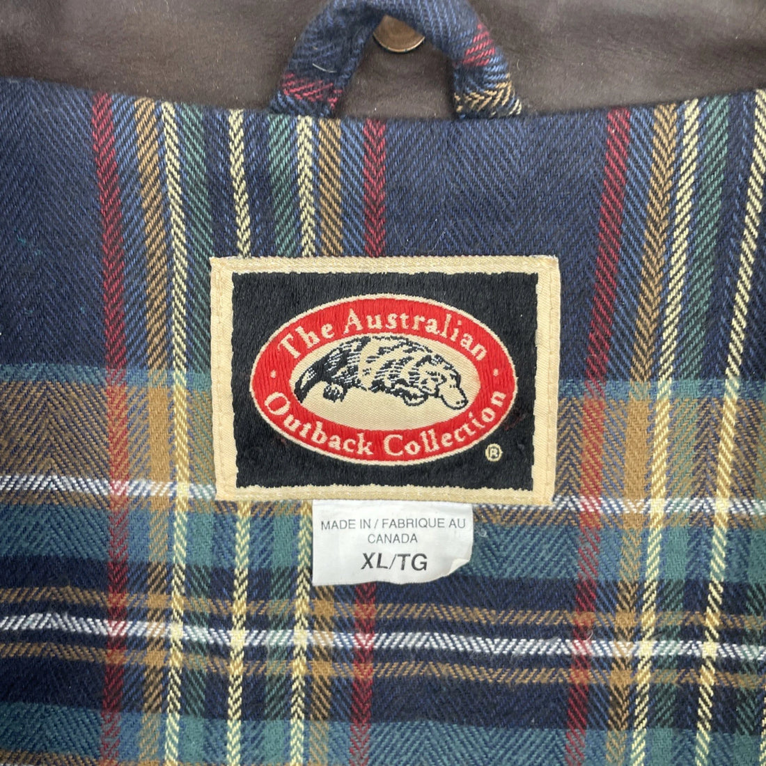 Vintage Australian Outback Waxed Cotton Coat Jacket Size XL Green