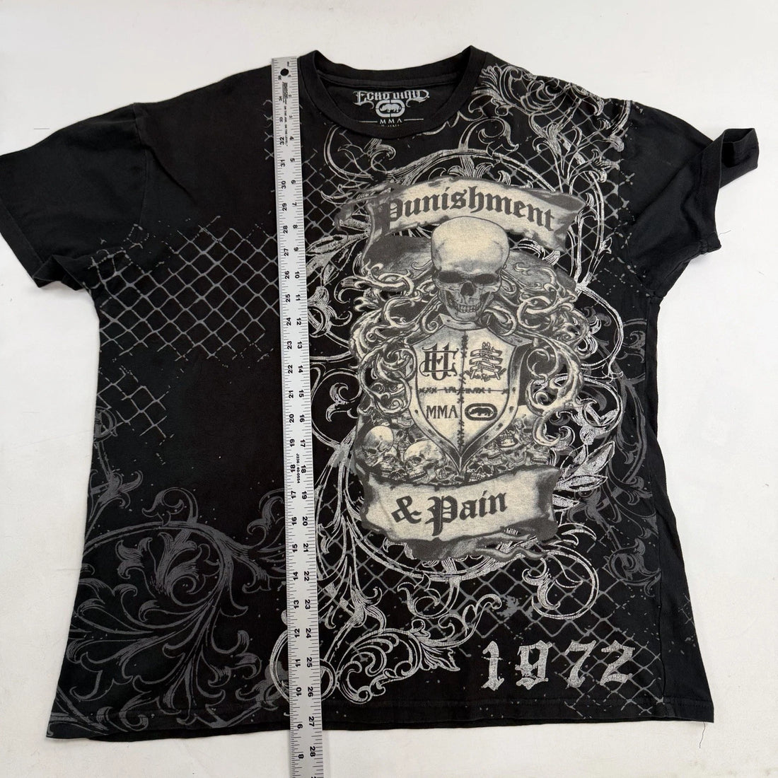 Ecko Unltd Punishment & Pain Skull T-Shirt Size Large All Over Print