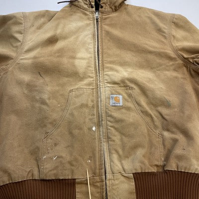 Vintage Carhartt Canvas Work Bomber Jacket Size 2XL J04 BRN