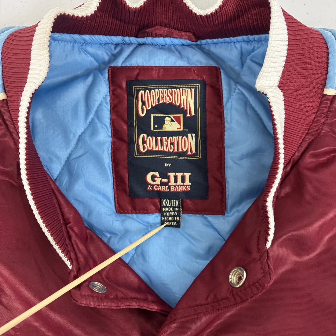 Philadelphia Phillies G-III Carl Banks Cooperstown Bomber Jacket Size 2XL MLB