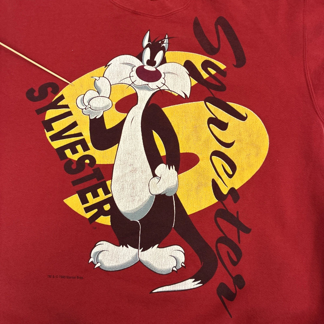 Vintage Sylvester The Cat Warner Bros Crewneck Sweatshirt Size Large 1993 90s