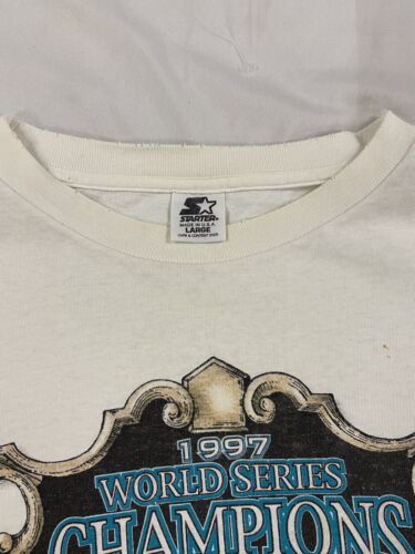 Vintage Marlins World Series Champs Roster Starter T-Shirt Large 1997 90s MLB