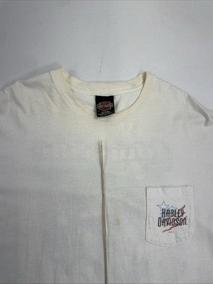 Vintage Harley Davidson Motorcycles Louisville Pocket T-Shirt Size XL White