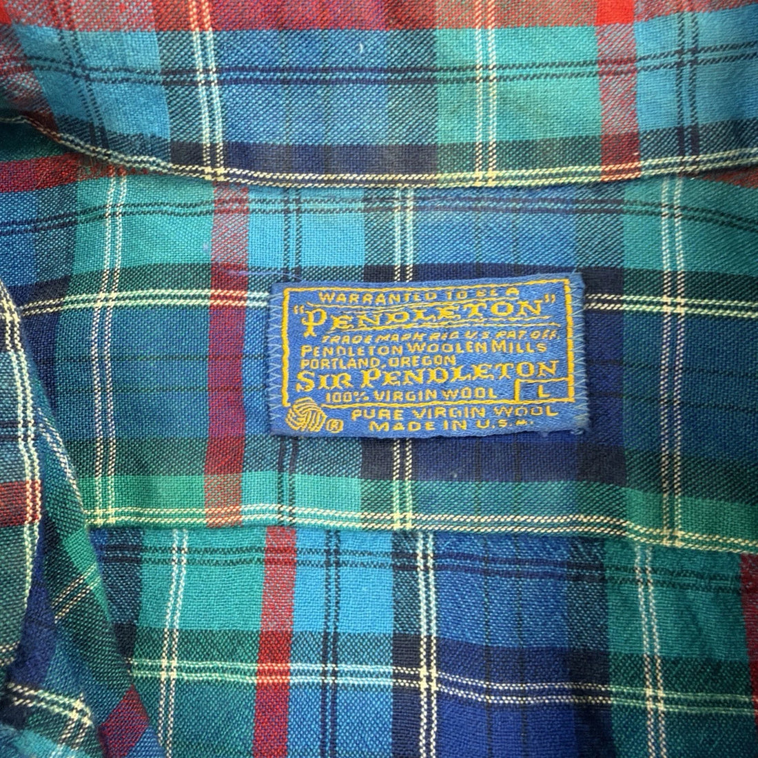 Vintage Pendleton Wool Fireside Button Up Shirt Size Large Plaid