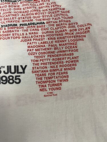 Vintage The Global Jukebox Live Aid Tour T-Shirt Size Small Music 1985 80s