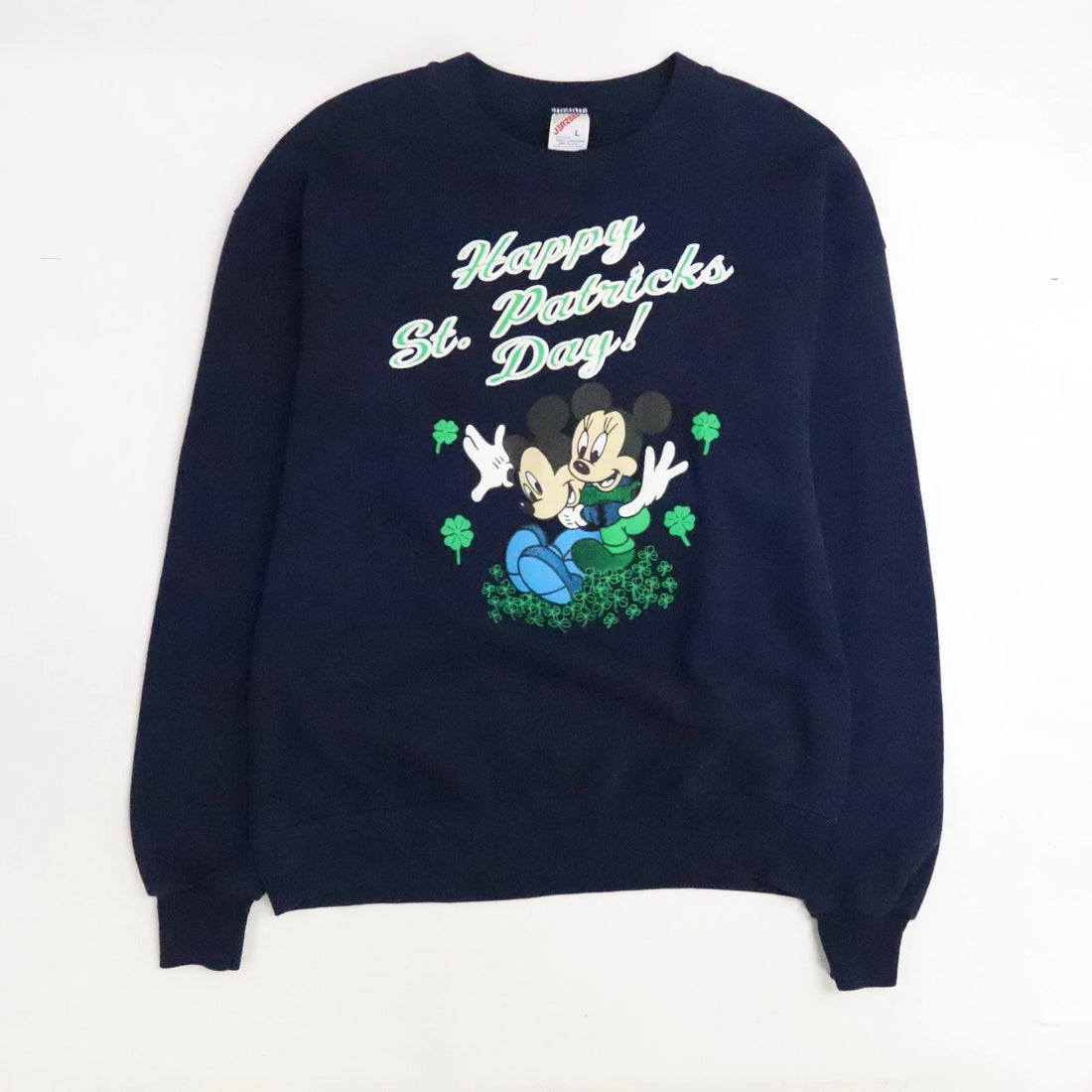 Vintage St. Patrick's Day Mickey Mouse Disney Crewneck Sweatshirt Size Large