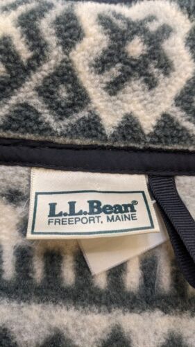 Vintage L.L. Bean Fleece Jacket Size Medium Fair Isle