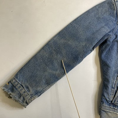 Vintage Lee PATD-153438 Denim Trucker Jacket Size 40L Blanket Lined Distressed