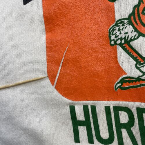 Vintage Miami Hurricanes Crewneck Sweatshirt Size Large 90s NCAA