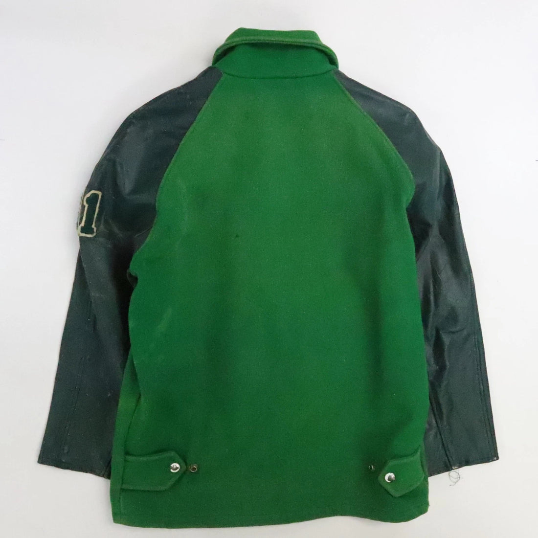Vintage St. Thomas Bantam Football Leather Wool Varsity Jacket Medium 1976 70s