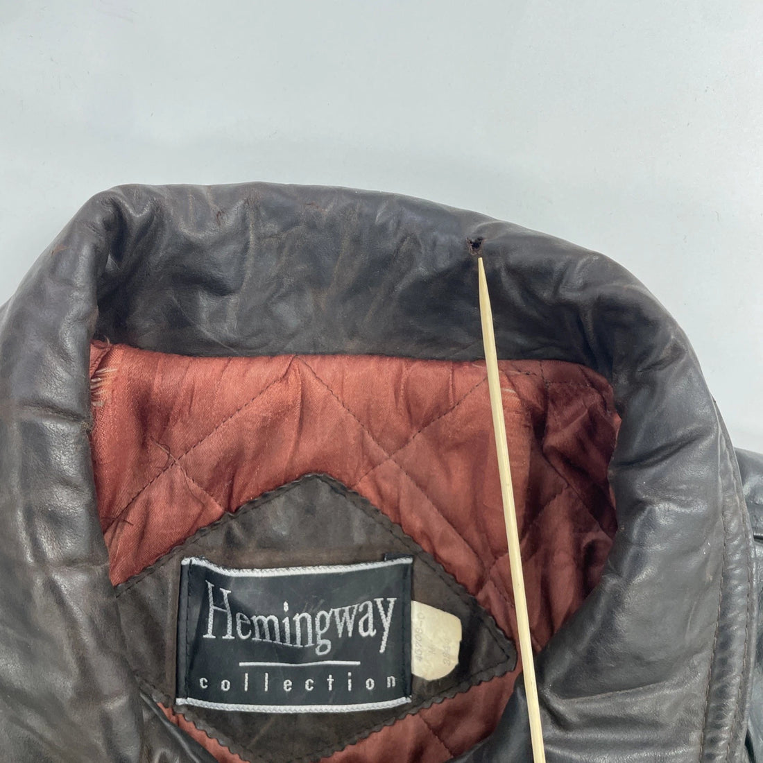 Vintage Hemingway Leather Wool Coat Jacket Size Medium Western Aztec