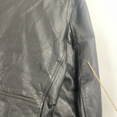 Protech Leather Classic Motorcycle Jacket Size 48 Black