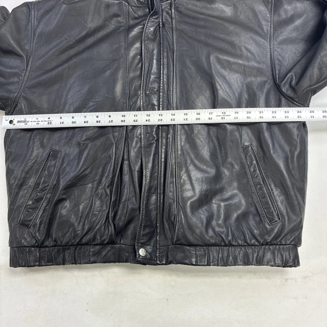 Outpost II Leather Bomber Jacket Size Large Black