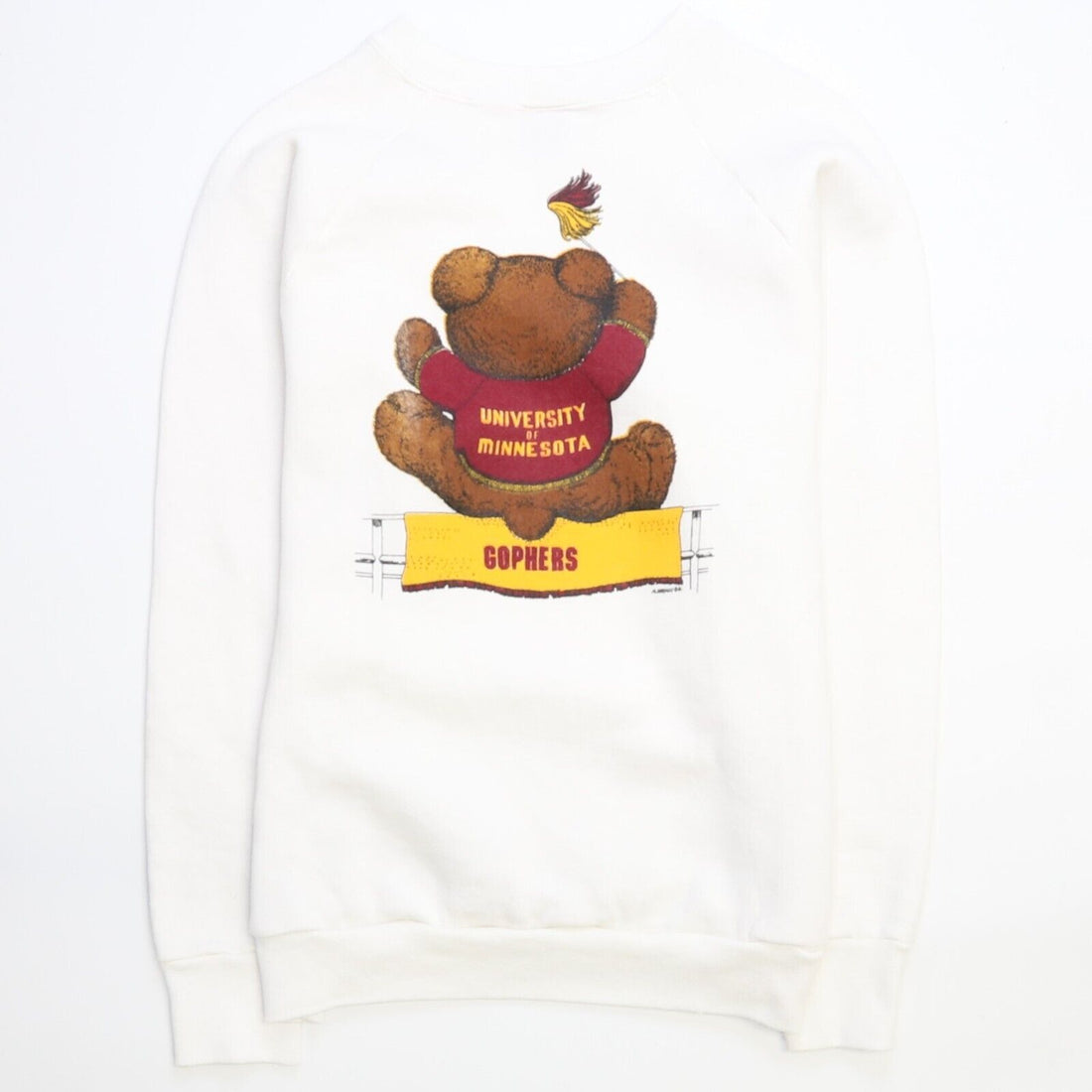 Vintage Minnesota Golden Gophers Teddy Bear Crewneck Sweatshirt Medium 90s NCAA