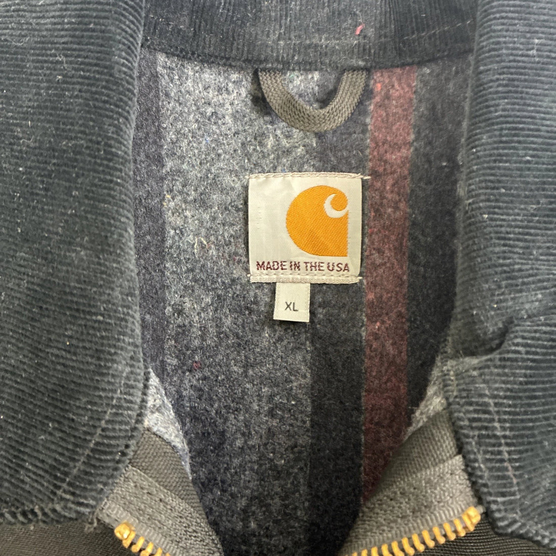 Carhartt Canvas Detroit Work Jacket Size XL Black Blanket Lined J001 BLK