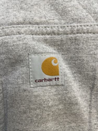 Vintage Carhartt Sweatshirt Hoodie Size Large Gray Thermal Lined