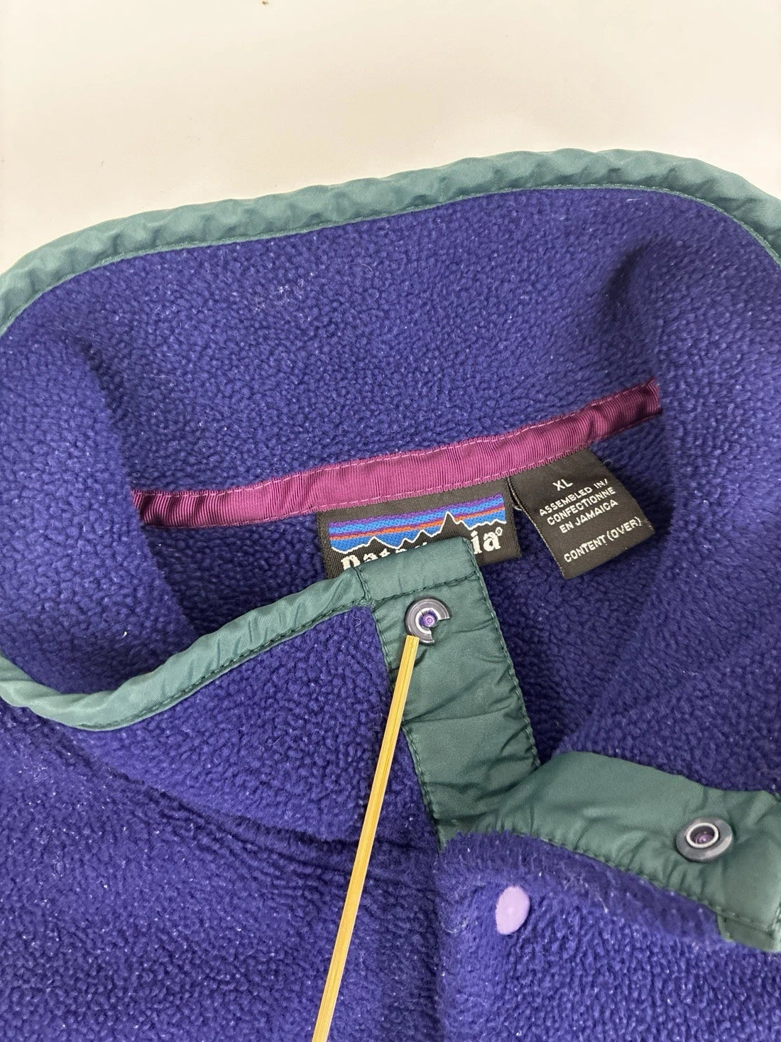 Vintage Patagonia Synchilla Snap T Fleece Jacket Size XL Purple 90s
