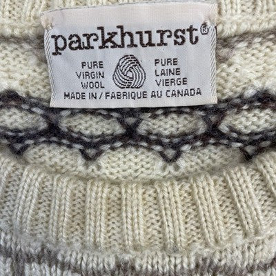 Vintage Parkhurst Wool Knit Crewneck Sweater Size Large Honey Comb