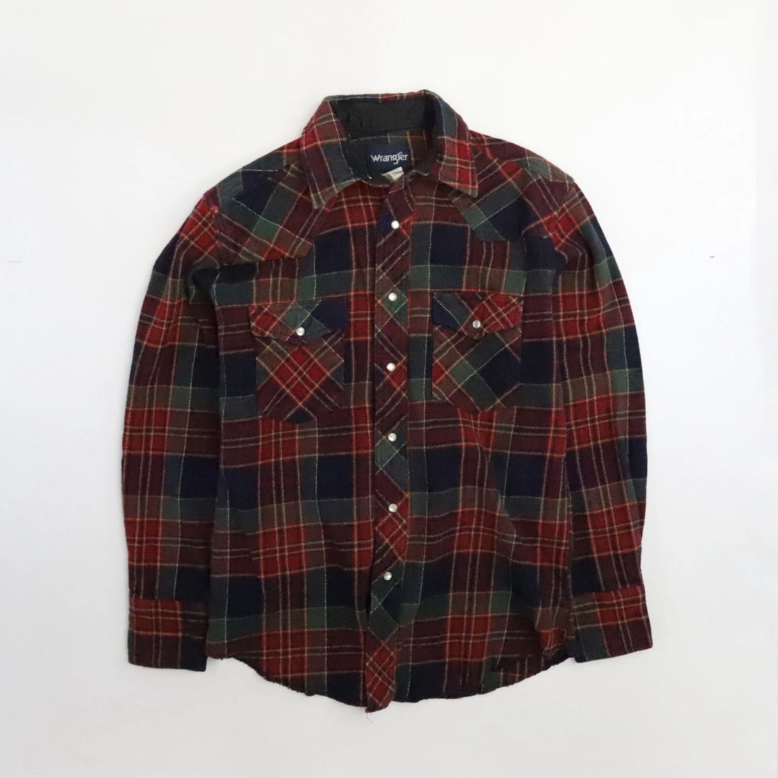 Vintage Wrangler Western Pearl Snap Shirt Size Medium Plaid