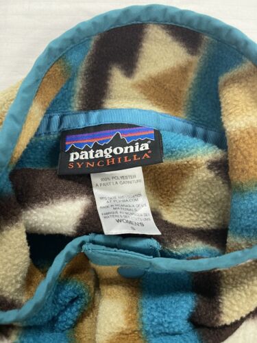 Patagonia Synchilla Snap T Fleece Jacket Womens Size Small Abstract