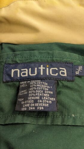 Vintage Nautica Parka Coat Jacket Size XL Down Insulated