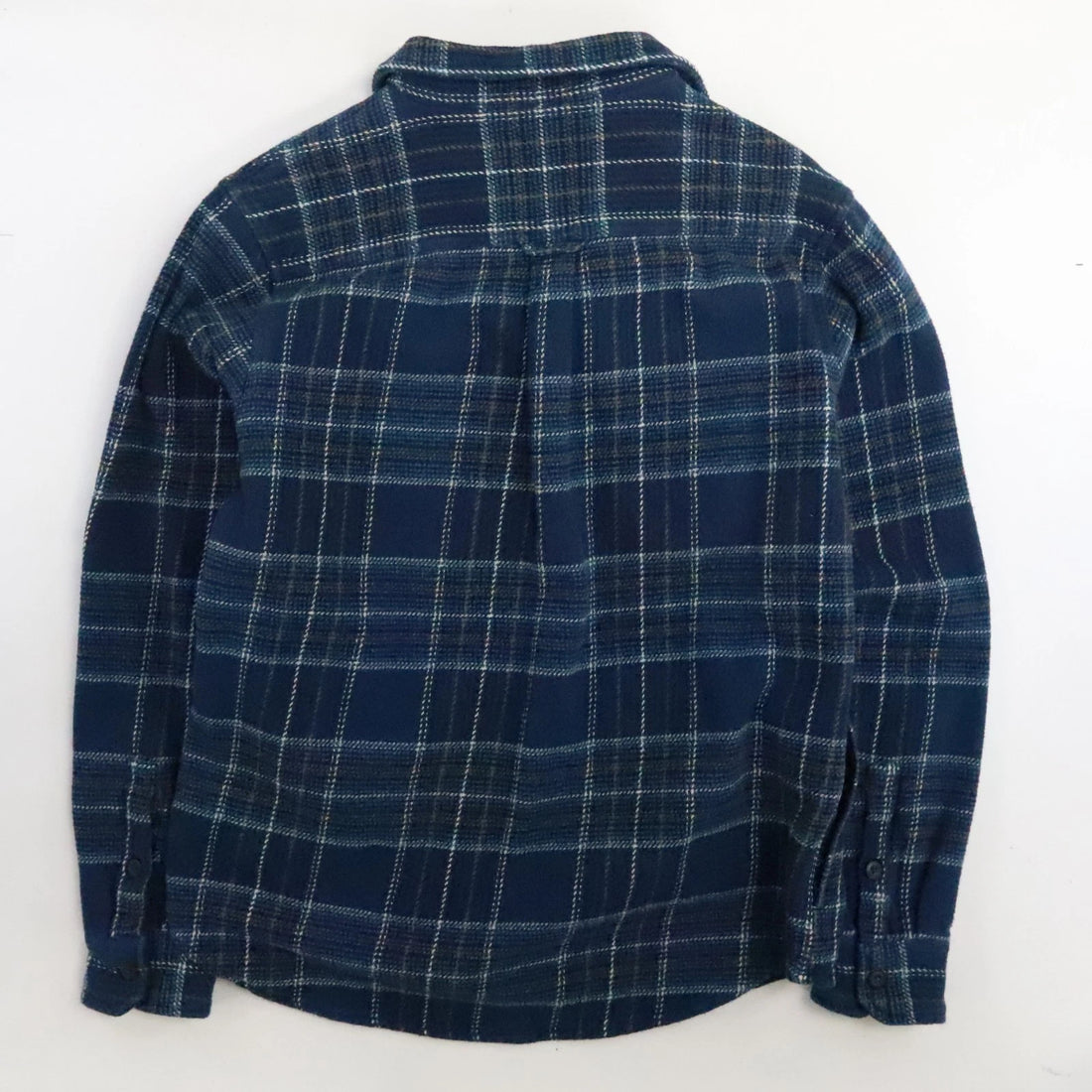 Woolrich Button Up Shirt Size Medium Blue Plaid Green Label