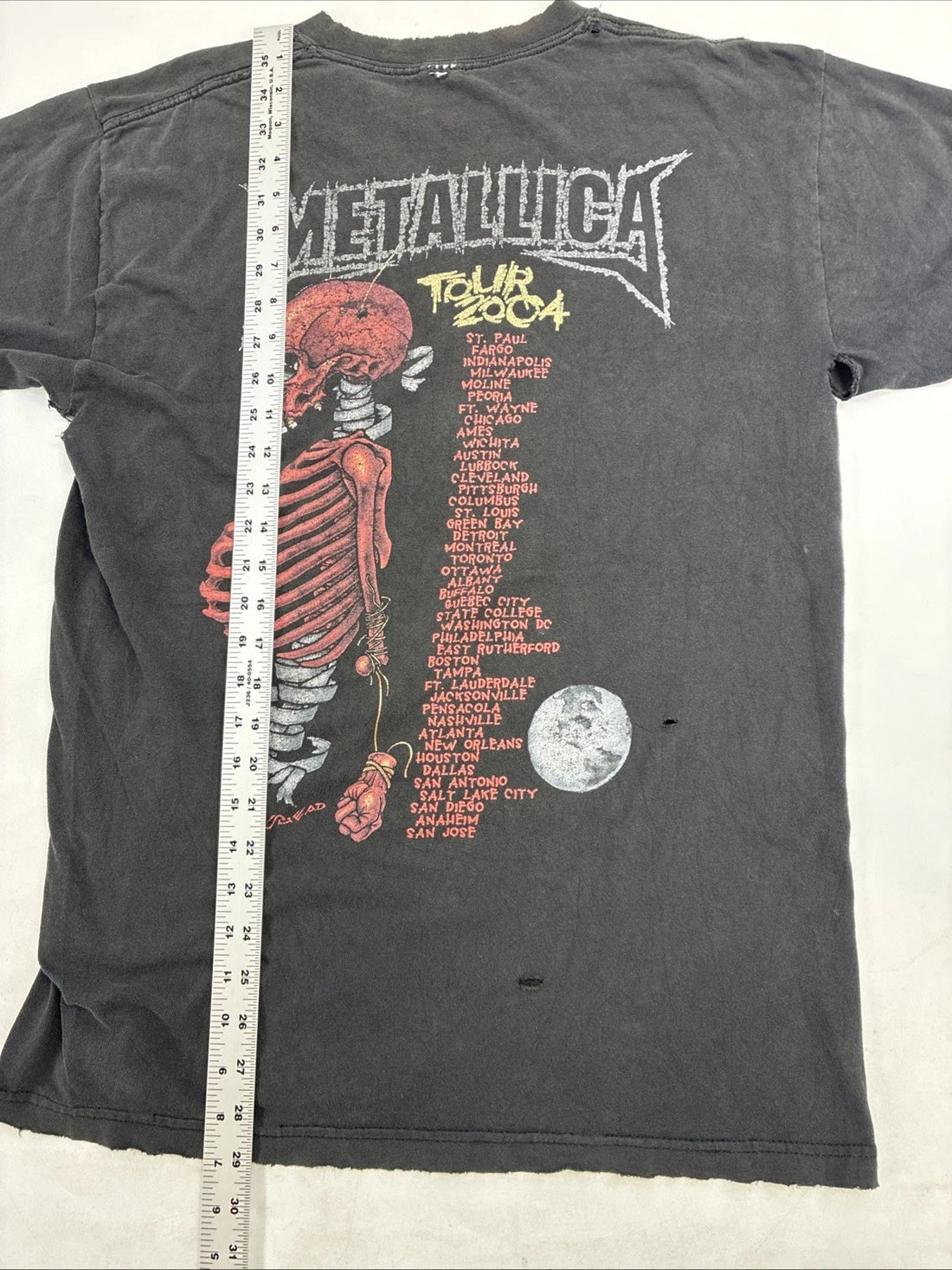 Vintage Metallica Madly In Anger Pushead 2004 T-Shirt Large Thrashed Distressed