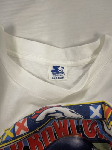 Vintage Denver Broncos Super Bowl XXXII Starter T-Shirt Size XL 1998 90s NFL