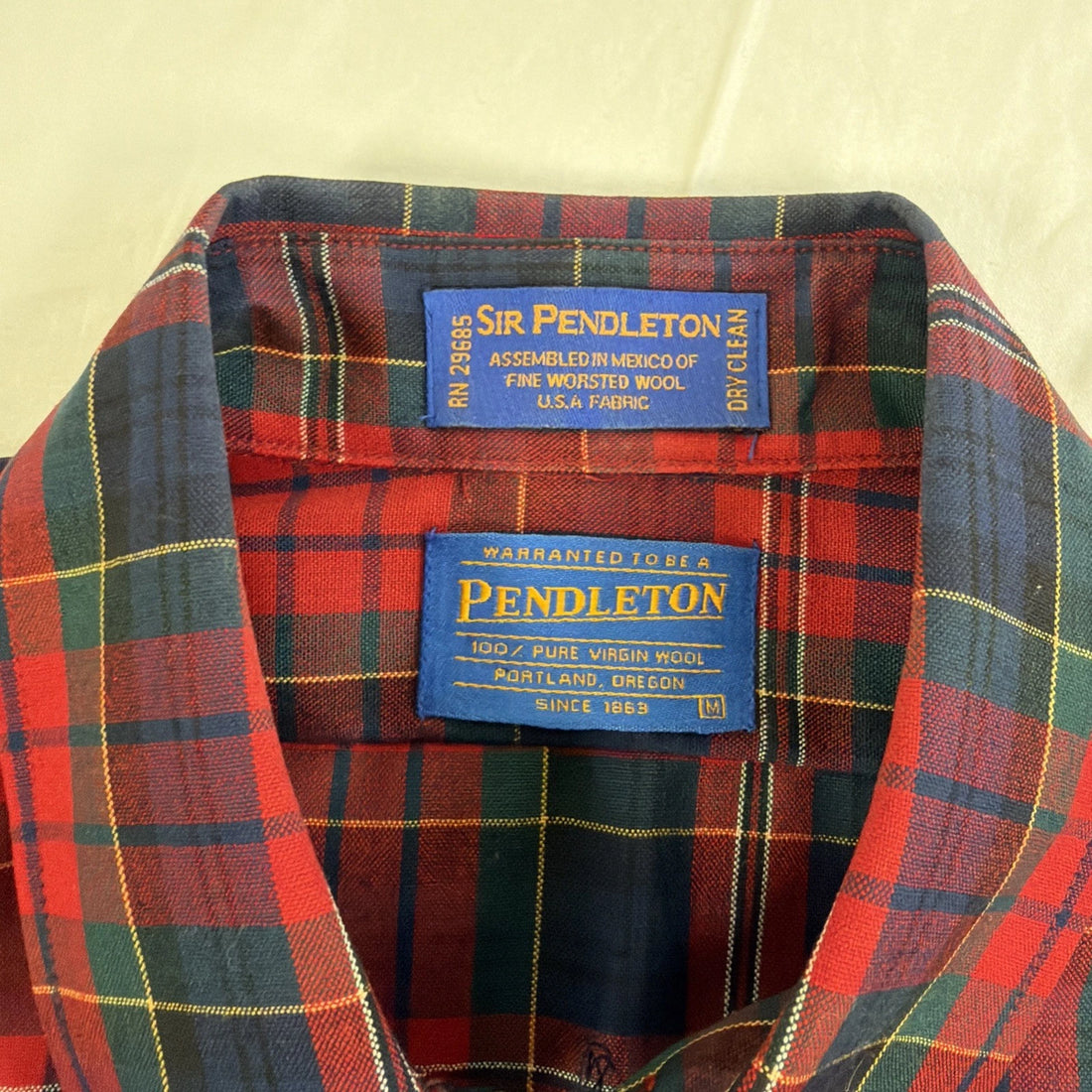 Vintage Pendleton Fireside Button Up Shirt Size Medium Plaid
