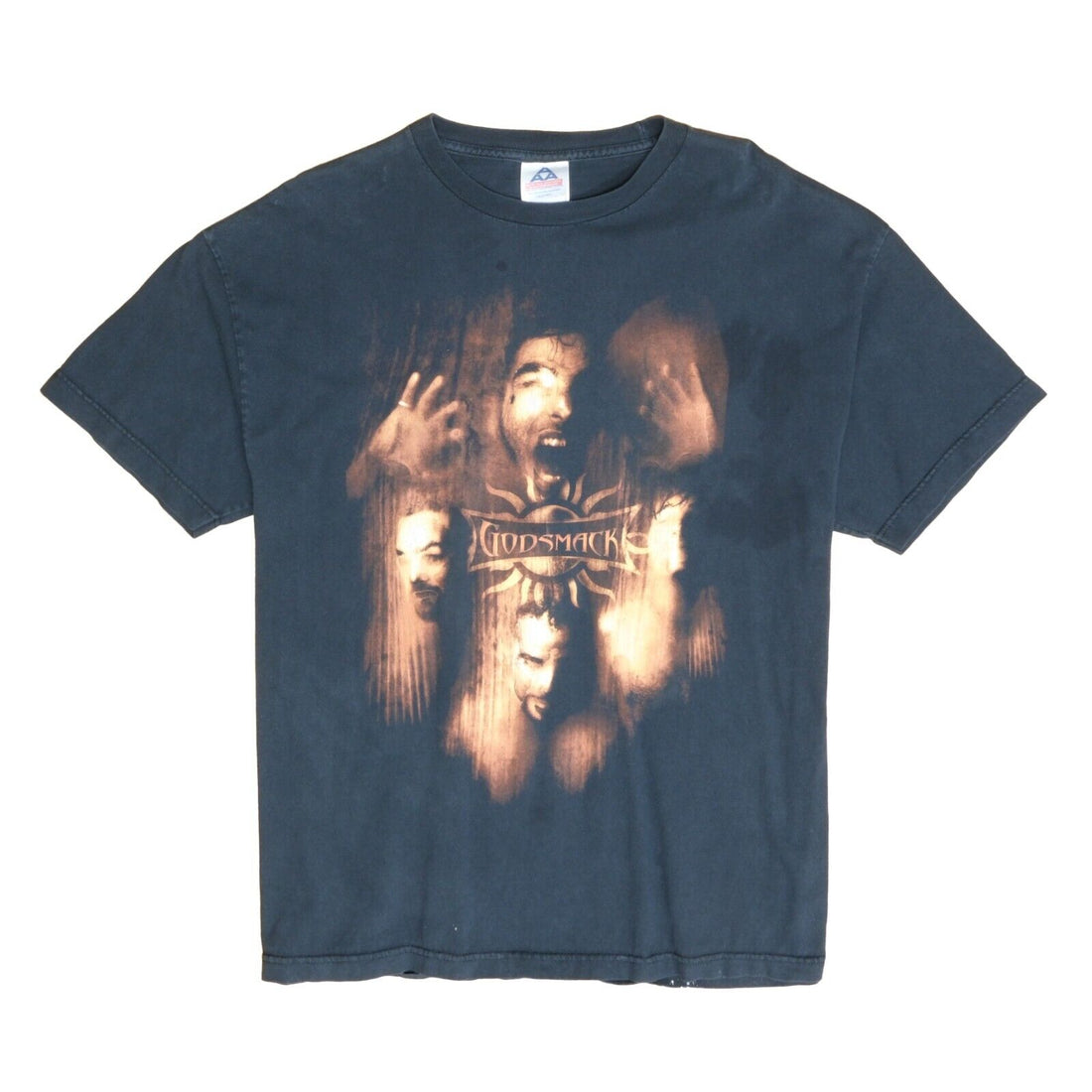 Vintage Godsmack Faceless T-Shirt Size XL Black Metal Band Tee
