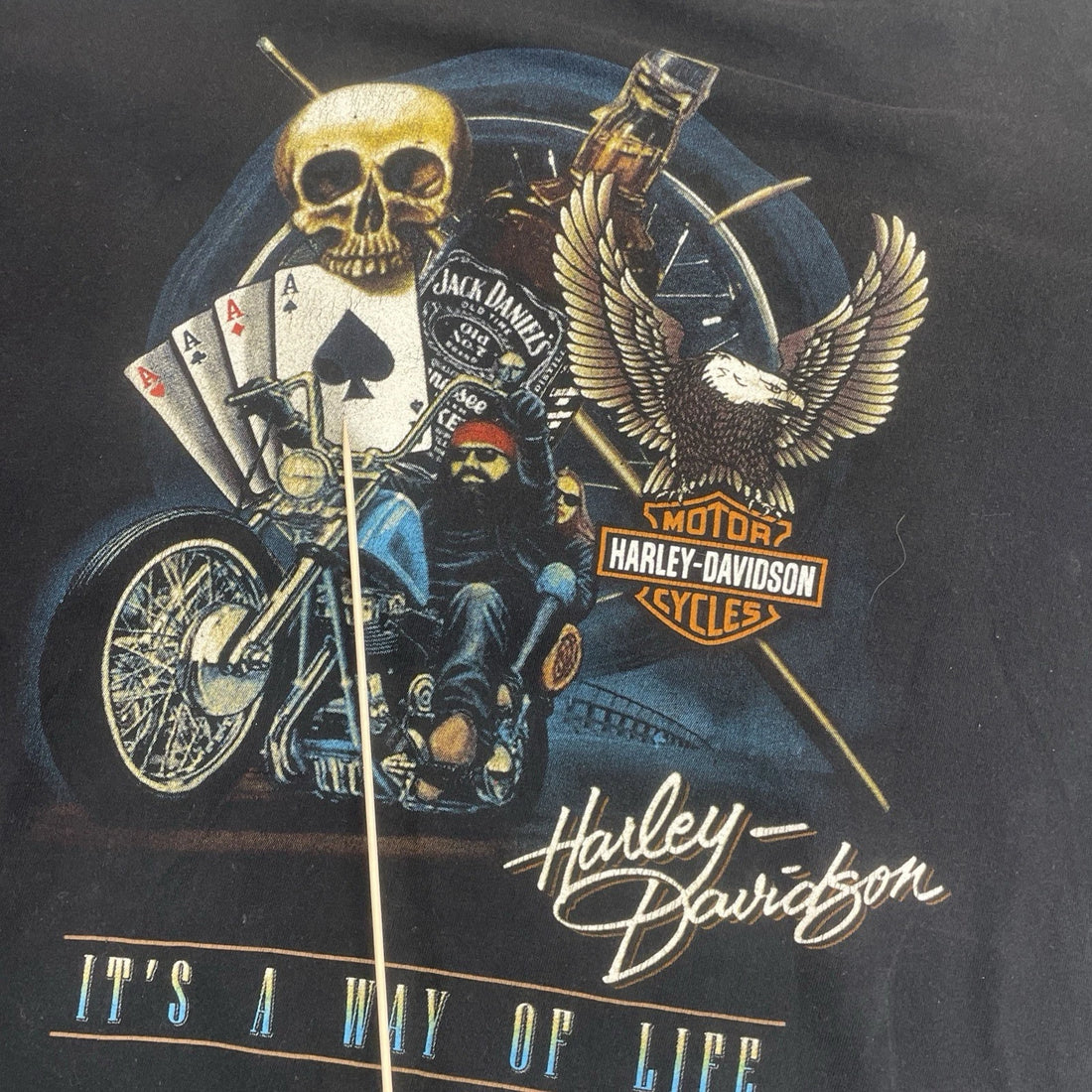 Harley Davidson Motorcycles It's A Way Of Life Eagle Skull T-Shirt Size 2XL