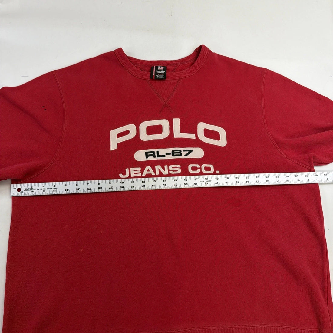 Vintage Polo Jeans RL-67 Crewneck Sweatshirt Size 2XL Red
