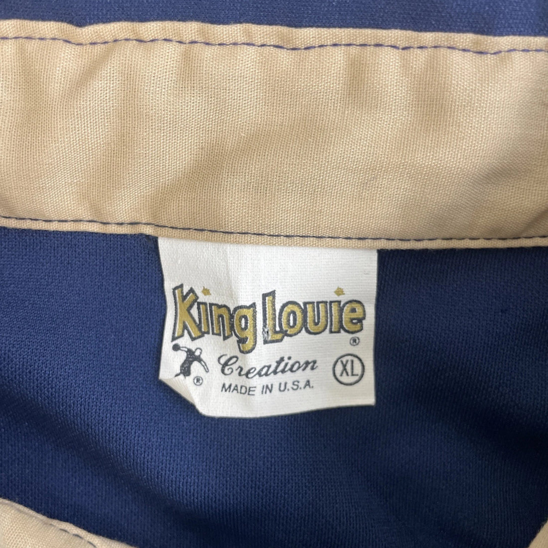 Vintage King Louie Bowling Shirt Size XL Blue Collared