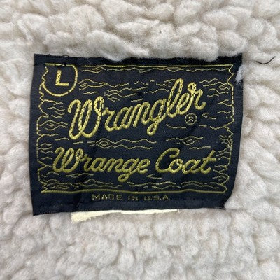 Vintage Wrangler Wrange Denim Coat Jacket Size Large Sherpa Lined