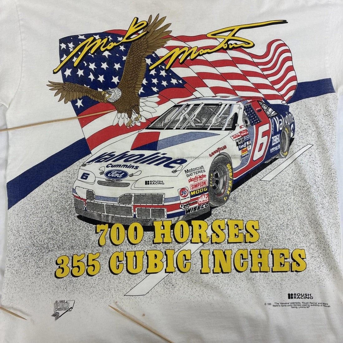 Vintage Mark Martin American Muscle Valvoline Racing T-Shirt Large AOP