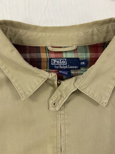 Vintage Polo Ralph Lauren Harrington Jacket Size 2XL Beige Plaid Lined