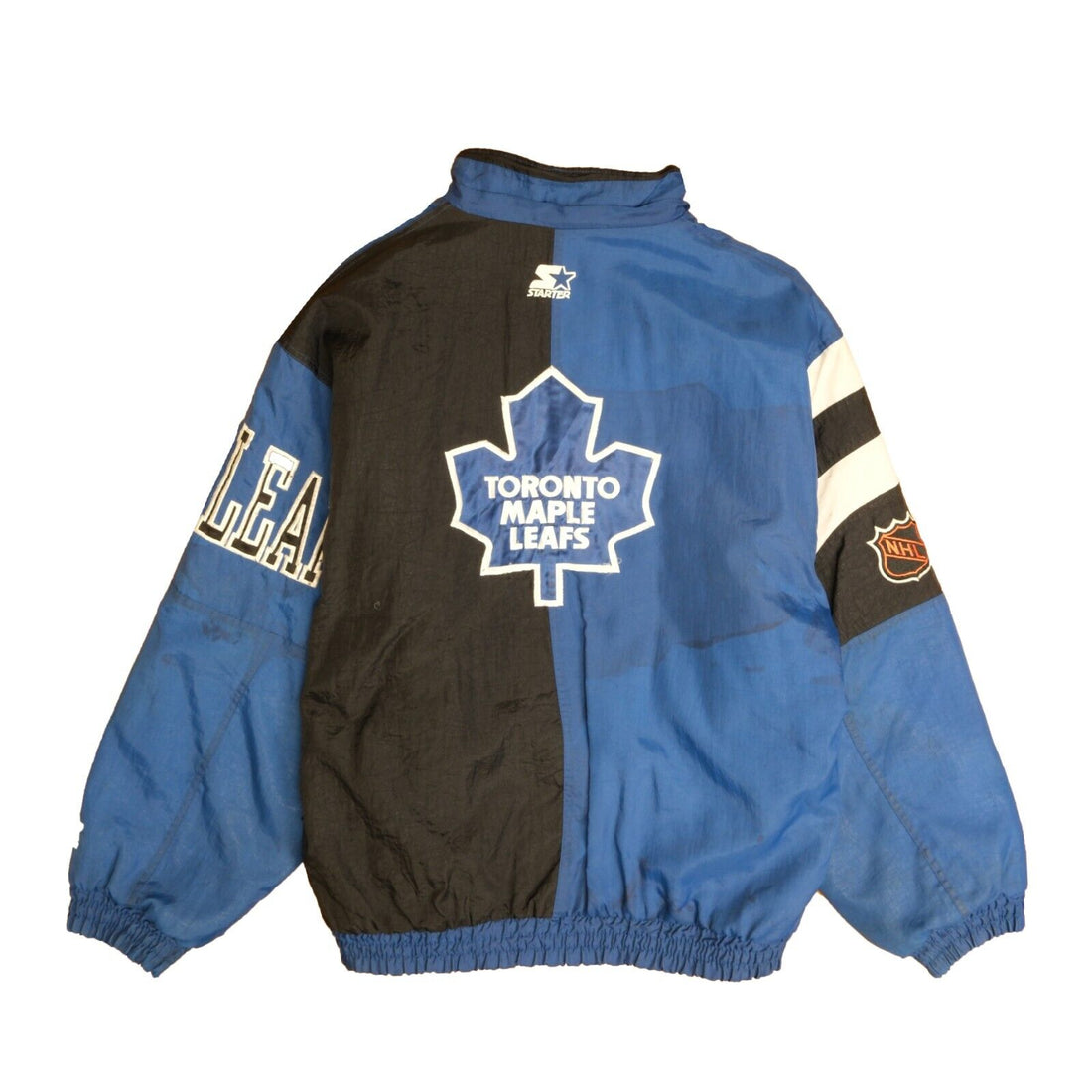 Vintage Toronto Maple Leafs Starter Puffer Jacket Size XL Blue Insulated NHL
