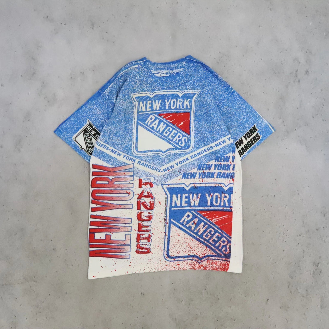 Vintage New York Rangers Magic Johnson Ts T-Shirt Medium All Over Print 90s NHL