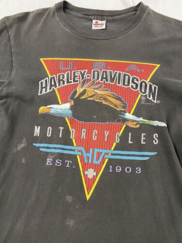 Vintage Harley Davidson Motorcycles Eagle T-Shirt Size Medium 1987 80s